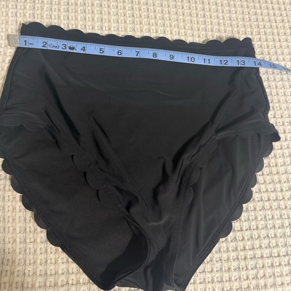 NWOT J. Crew Black Scalloped High-Waisted Bikini Bottom - Picture 7 of 9
